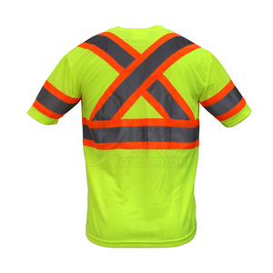 เสื้อกั๊กนิรภัย Hi VIS เสื้อยืดสะท้อนแสงสำหรับการก่อสร้างเสื้อยืดสไตล์สบาย - Product Image 3