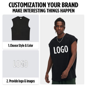 Custom <b>Mens</b> Cotton Workout Tank Top Cut Off Muscle Tshirts Loose Fit Tees <b>Sleeveless</b> <b>T</b>-<b>shirt</b> <b>for</b> <b>men</b> - Product Image 3