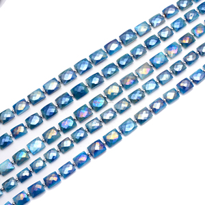 Top Qualité Excellente Pierre De Lune Bleue À Facettes Rectangle Forme 8 pouces 9X7 À 11X9 MM Pierre Précieuse Brin Pour Gros Lot Bijoux - Product Image 1