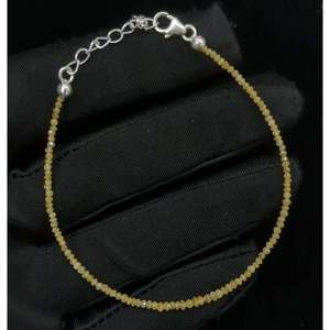 Yellow Diamond Beads <b>Silver</b> <b>Bracelet</b> Elegant Diamond <b>Bracelets</b> & <b>Bangles</b> - Product Image 2