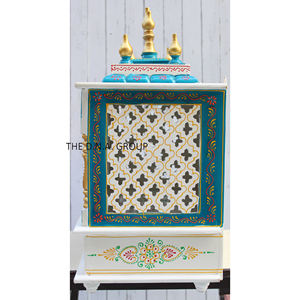 Pooja Mandir de madera de alta calidad hecho a mano para adoración hindú Mandir colgante de pared para regalos de boda y Diwali - Product Image 5