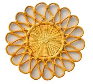 Classic Style Handmade Natural <b>Rattan</b> round Non-Slip Tablemat and <b>Rattan</b> <b>Placemats</b> Custom Woven Dinner - Product Image 3