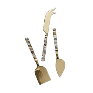 New Arrival Manufacturer & Exporter From India Royal Design Green <b>Bone</b> <b>Handle</b> Gold Cheese <b>Knife</b> Set for Home Kitchen Accessory - Product Image 6