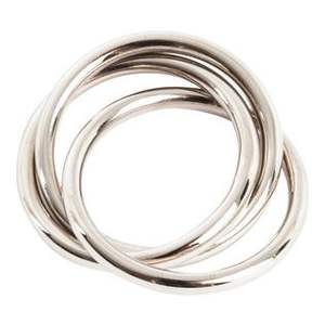 Anneau de serviette minimaliste en argent, boucle entrelacée, support en métal poli, décoration de table élégante pour les dîners, les banquets, les mariages - Product Image 2