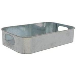 Elegante bandeja de servicio de metal galvanizado de diseño rústico, ideal para decorar cocinas de granja modernas o servir a los invitados - Product Image 6
