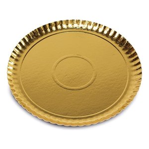 <b>Set</b> of 3 Disposable Cardboard <b>Trays</b> 24cm EASY <b>BAKE</b> Gold 15794 for Guardini Party Tableware & Decorations - Product Image 1