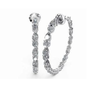 Aros de Oro de 18 Quilates de Alta Calidad con Diamantes Brillantes en Forma de Pera, Joyería Cultivada en Laboratorio con Corte Redondo, Venta al por Mayor B2B para Exportación - Product Image 4