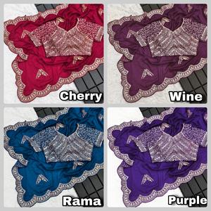 Boutique indienne la plus vendue élégant élégant fantaisie saree Vichitra soie tissu séquence travail exclusif sari Blouse vêtements ethniques - Product Image 3