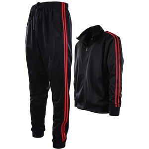 2021 primavera nuevo conjunto de traje de jogging transpirable suave y cómodo para hombre, traje de calentamiento con cremallera deportiva, traje de jogging liso para estampado - Product Image 1