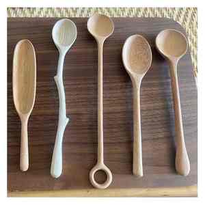 Juego de cucharas de madera de Vietnam, utensilios naturales hechos a mano para cocinar, revolver, servir, respetuosos con el medio ambiente para uso doméstico y en restaurantes - Product Image 3