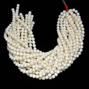 Chaîne de perles de corail blanc naturel, 15 pouces, perles en vrac pour la fabrication de bijoux, vente en gros, approvisionnement en gros - Product Image 4