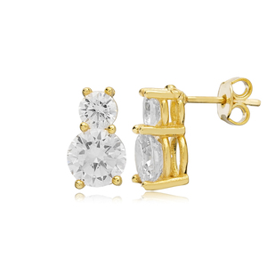 Boucles d'oreilles élégantes en zircon brillant, fabrication artisanale turque, bijoux en argent sterling 925 pour femmes, vente en gros - Product Image 1