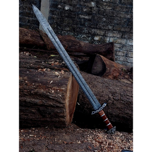 Espada Vikinga de Acero de Damasco Forjada a Mano - Product Image 5