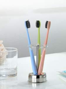 Porte-brosse à dents en métal moderne avec un design élégant pour organiser les essentiels du comptoir de la salle de bain de manière ordonnée - Product Image 5