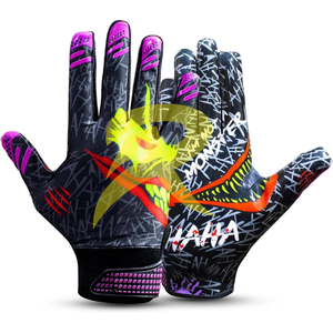 Guantes de Fútbol Americano de Cuero Cómodos al por Mayor con Diseño Personalizado, Guantes de Portero con Palma de Silicona Adhesiva - Product Image 2