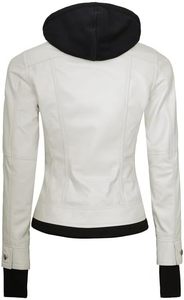 Stylish Comfortable Women's Genuine Lambskin <b>Leather</b> <b>Jacket</b> Custom Made Hooded Design Outerwear Woven Top Quick Dry Windproof - Product Image 4