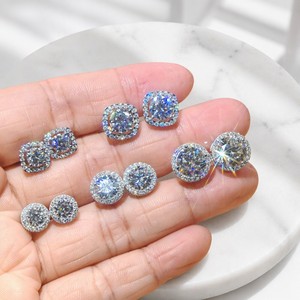 Orecchini con Diamanti Moissanite Colore <span class=keywords><strong>D</strong></span> VVS1, Argento Sterling 925, Orecchini a Lobo Hip Hop per Uomo e Donna - Product Image 2