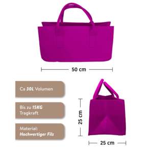 Modern Pink Felt Firewood Bag <b>Log</b> <b>Holder</b> Carrying Bag Durable Wood Material - Product Image 2