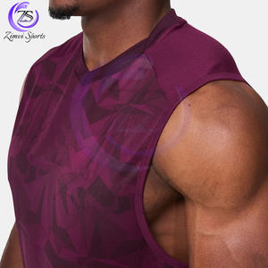 In Different Color Custom Printed Latest Style Good Selling Hand Made Best Fabric Uses Gym Workout Fitness Wear Tank <b>Top</b> - Product Image 5