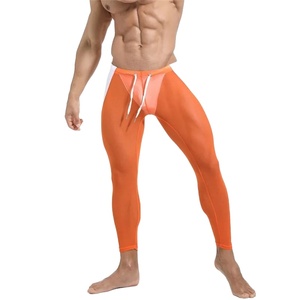 Men Elastic Waist Polyester Breathable Skin <b>Tight</b> High Quality Durable Sporty Running Leggings - Product Image 1