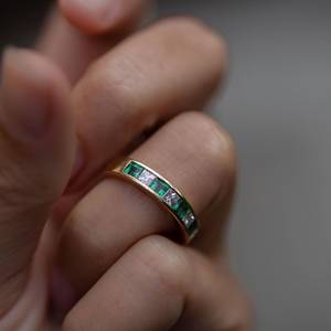 แหวนเพชรโมอีส1.26กะรัตประดับเพชรใน925สุดหรูแหวนเงินชุดช่องแต่งงานครึ่งหนึ่งสำหรับเธอ - Product Image 3