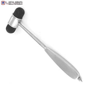 Martillo de doble cara Dejerine para Exámenes neurológicos, mango de acero inoxidable, acabado plateado, cabeza de goma de percusión Manual - Product Image 4