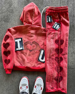 Conjunto Deportivo de Moda Personalizado, Pantalones Deportivos Transpirables de Forro Polar con Cintura Elástica y Capucha con Cordón, Estilo Urbano - Product Image 4