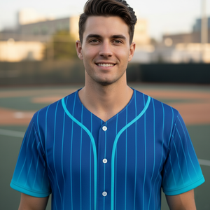 Camiseta de Béisbol/Jersey con Botones Personalizable, 100% Poliéster Transpirable, Tallas Grandes, para Adultos - Product Image 3