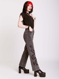 Nuevos Jeans Unisex Pintados y Teñidos a la Moda, Pantalones Vaqueros Anchos Elásticos de Estilo Urbano para Hombre y Mujer - Product Image 3