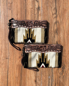 Nuevo bolso de mano de cuero con herramientas azteca occidental con estilo, monederos de herramientas marrones Vintage, bolso de mano de cuero acolchado azteca único - Product Image 3