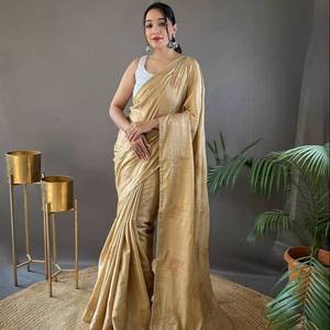 Collection de saris en tissu de soie doux de créateur élégant traditionnel avec conception de travail de broderie Zari pour les femmes vêtements de mariage - Product Image 1
