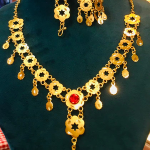 24K or Dubai Vintage mode ensemble classique perle fleur broches boucles d'oreilles collier anniversaire diamant cadeau cuivre bijoux - Product Image 1
