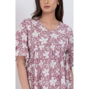 Vestido Mini Boho Floral con Cuello en V y Mangas Campana, Talla XS, Transpirable, para Invitadas de Boda, Club o Uso Diario, Suministro ODM - Product Image 2