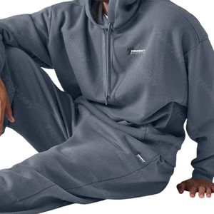 Vêtements de jogging gris épais de haute qualité pour hommes, survêtement de style décontracté pour la course à pied, l'entraînement, logo imprimé, survêtements d'équipe - Product Image 4
