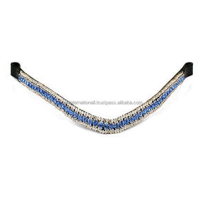 Bande de sourcils de cheval en cuir de luxe à 3 rangées, bride de cheval en cuir de haute qualité, prix de fabrication - Product Image 2