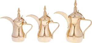 Set of 3 Brass Arabic Tea <b>Kettle</b> & Coffee Pot High Quality Kitchenware & Cafe Tools Bulk Traditional Handicraft Tea Pot - Product Image 2