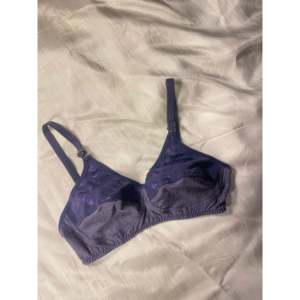 Blue Black Maroon Luxury Knitted Cotton <b>Bra</b> with Lace Detail - Product Image 1