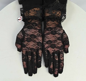 Sarung tangan renda putih & hitam, sarung tangan kustom bordir harga rendah bersirkulasi, sarung tangan renda putih & hitam modis Vintage & Gotik - Product Image 4