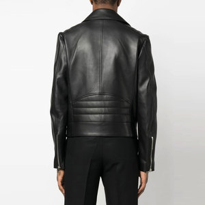 Veste en cuir chaude d'hiver pour hommes Col mandarin Style motard Manches complètes Veste en cuir à vendre en vrac Quantité - Product Image 4