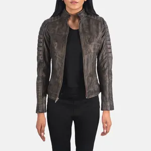High Quality Womens Pure Leather Jacket for Biker girls Wears Pakistan Sheep Skin Genuine Ladies Leather Jackets Coats for Women