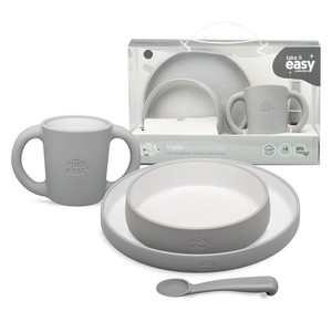 Vajilla de aprendizaje color gris petróleo para bebés y niños, productos para la alimentación - Product Image 1