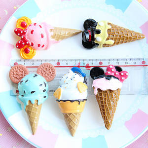 1ชิ้นไอศครีม8เซนติเมตรเรซินหลังแบนเรซิน Cabochon อาหารงานฝีมือ DIY เคสโทรศัพท์อุปกรณ์เสริมสำหรับแช่แข็ง - Product Image 3