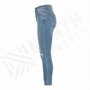 Nuevos Jeans de Mezclilla de Moda Personalizados al por Mayor, de Cintura Alta, Ajustados, para Mujer, Talla Grande, Pantalones de Moda Urbana - Product Image 3