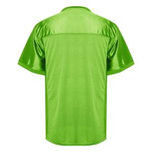 Custom <b>Neon</b> Green Mesh Football Practice Jersey Breathable V Neck Lightweight Training Shirt For <b>Men</b> Women Team Sportswear - Product Image 2