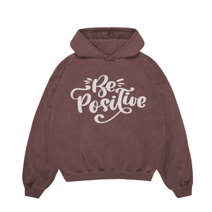 Top Quality Acid Wash Hoodies For Adult Brown Color Pullover Cotton Oversized Acid Wash Hoodies With Screen Printed Logo - Product Image 2
