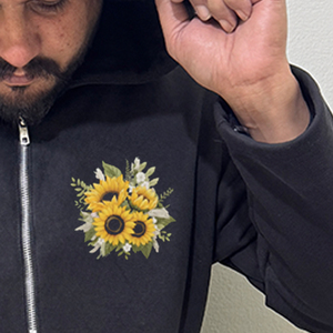 Sweat à capuche brodé personnalisé sans cordon, doublé, coupe courte, 100 % coton mélangé, épais, style français, super ample, pour l'hiver - Product Image 2