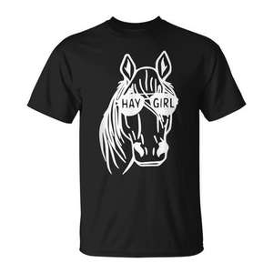 Camiseta Horse Riding Cowgirl Hay Girl, color negro, unisex, talla para adultos - Product Image 1