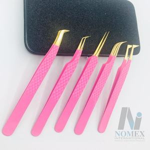 แหนบต่อขนตาทำจากสเตนเลสเนื้อสัมผัสทนทานสีชมพูทองปรับแต่งได้ตามต้องการ - Product Image 6