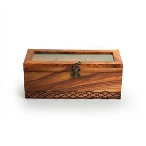 Modern Traditional Design Luxury Wooden Hand Carved Box for Jewelry Keepsake Gifting Purpose - Product Image 3
