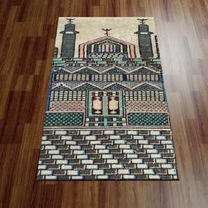 Vintage Design Printed <b>Rug</b> - Green Prayer Islamic Muslim <b>Rug</b>,Nonwoven Soft <b>Rug</b> - Product Image 1